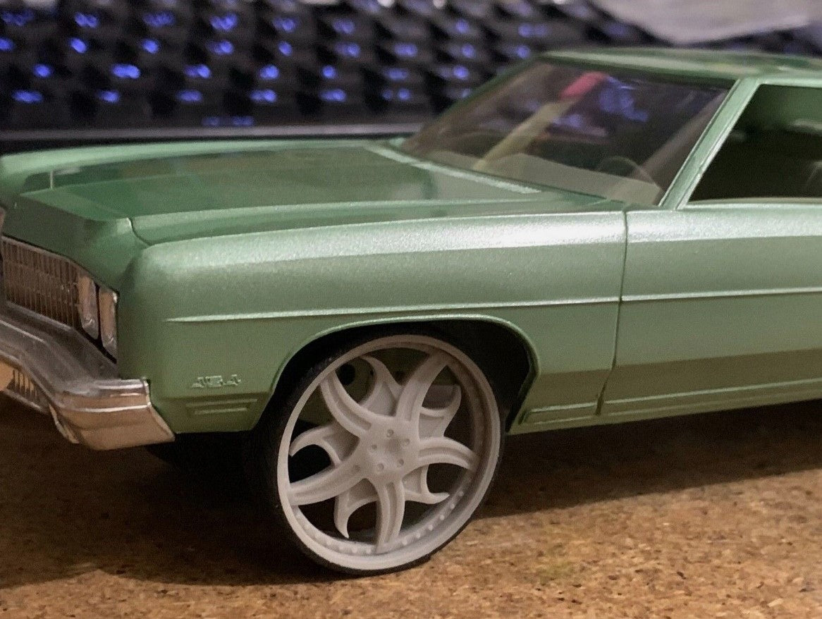 1/25 Scale - TMP D74V2: Corleone Rosatto - in 26"-30" Donk, Big Rims, Box Chevy, G-Body