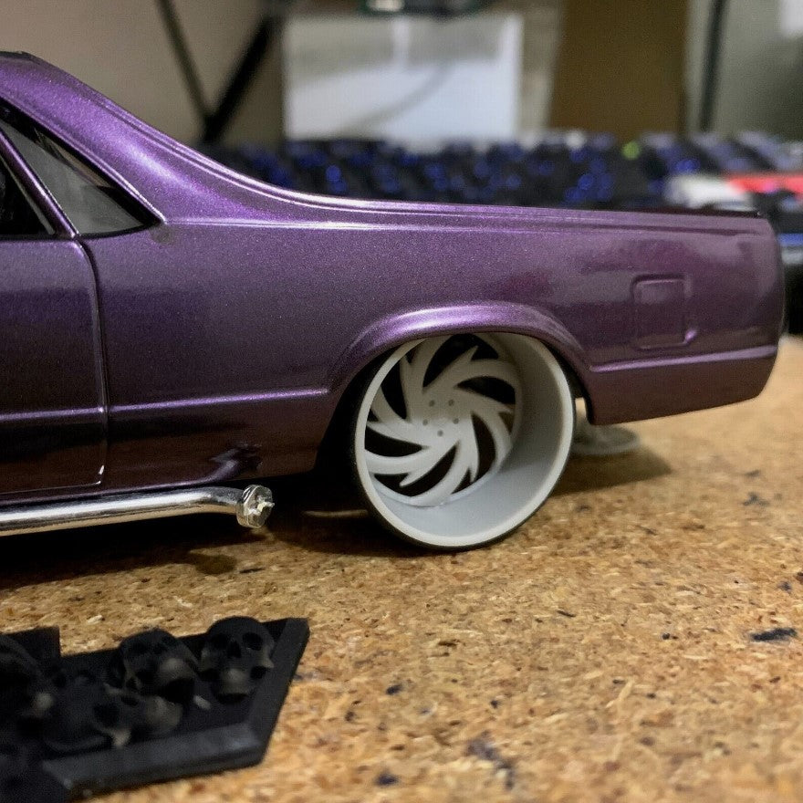 1/25 Scale - TMP D96: - in 26"-30" Donk, Big Rims, Box Chevy, G-Body, Bubble